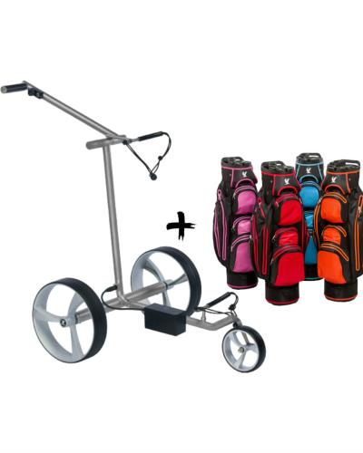 Quintum Elektro Golftrolley + Bag + Zubehör